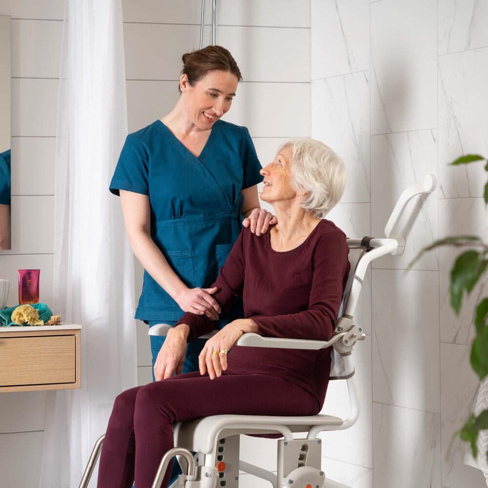 Etac Swift Mobil-2 XL Shower Commode with XL Back - Australian Assistive Technology Centre