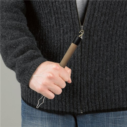 Button Hook and Zip Puller, Wooden Handle