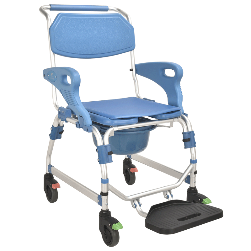 4 inch wheel Commode Chair with Flip Armrest - Australian Assistive Technology Centre