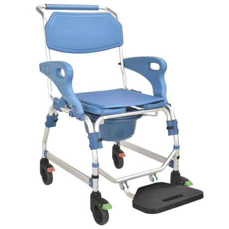 4 inch wheel Commode Chair  with Flip Armrest - Australian Assistive Technology Centre