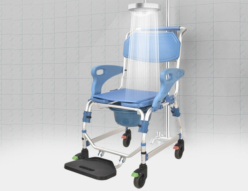 4 inch wheel Commode Chair with Flip Armrest - Australian Assistive Technology Centre