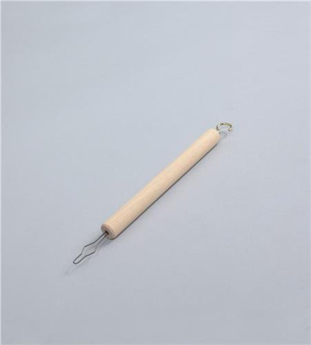 Button Hook and Zip Puller, Wooden Handle