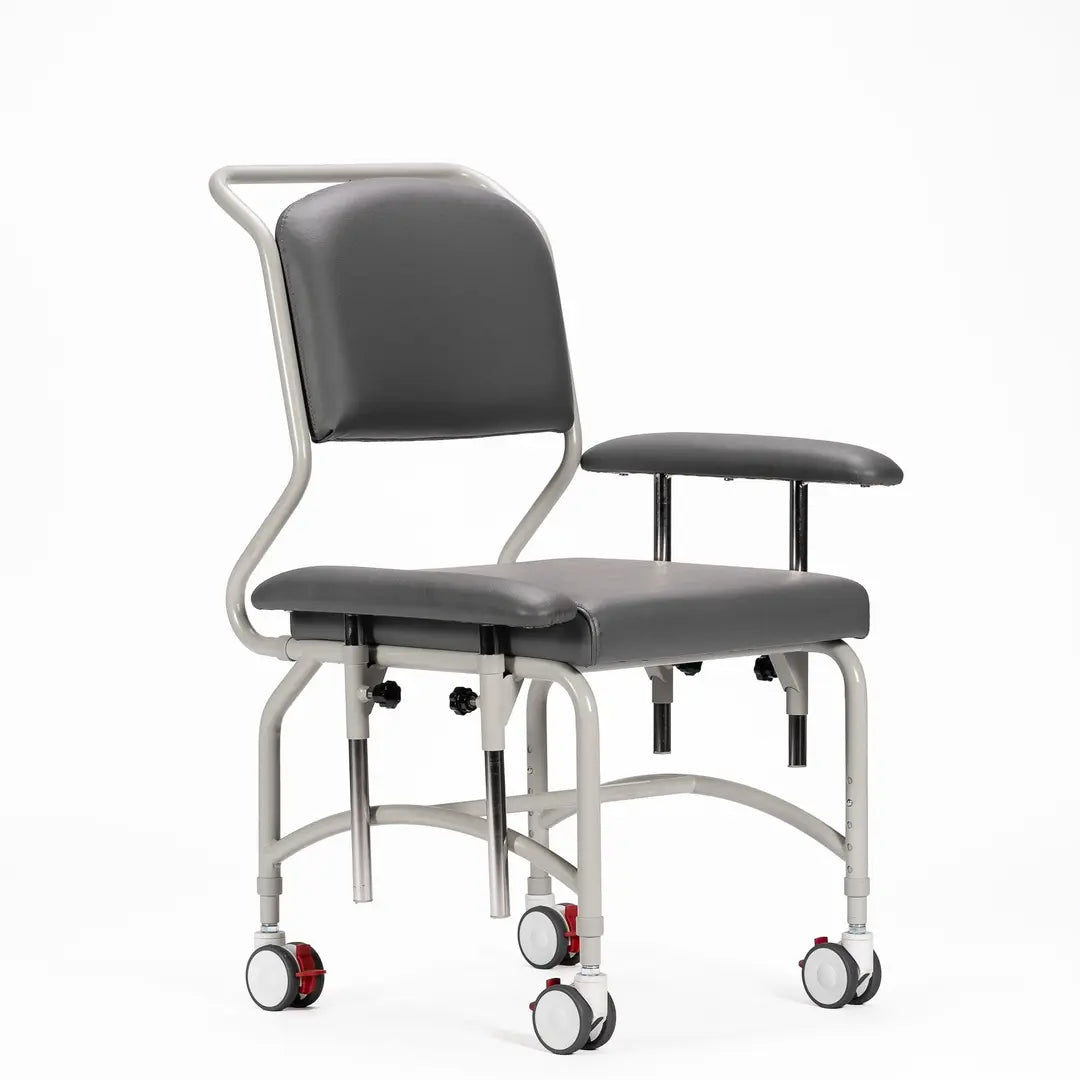 KCare Kingston Mobile Chair with Dropside Arms - Greystone
