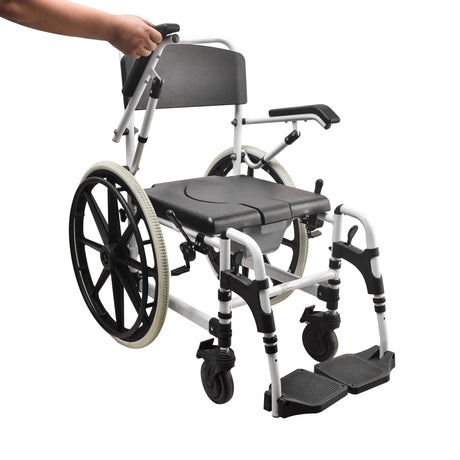 22 inch Black Wheelchair Commode Chair Made from Aluminium - Australian Assistive Technology Centre