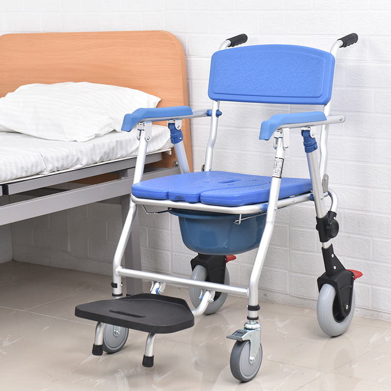 Aluminium Glossy Commode Chair with 8 inch and 5 inch - Australian Assistive Technology Centre