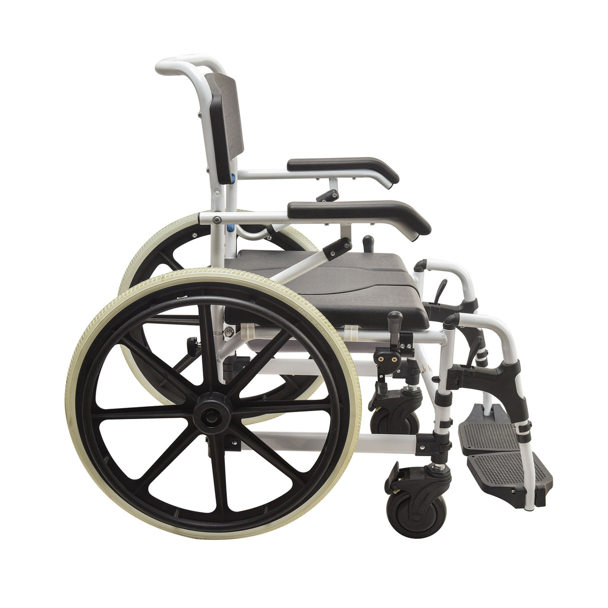 22 inch Black Wheelchair Commode Chair Made from Aluminium - Australian Assistive Technology Centre
