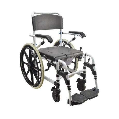 22 inch Black Wheelchair Commode Chair Made from Aluminium - Australian Assistive Technology Centre