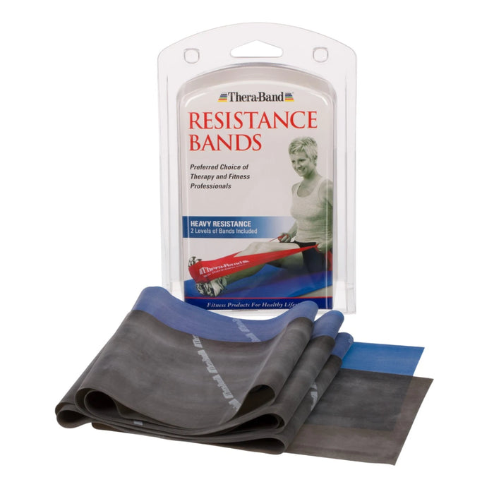 THERABAND Resistance Exercise Bands, Advanced Home Pack, contains Blue, Black 1.5m bands