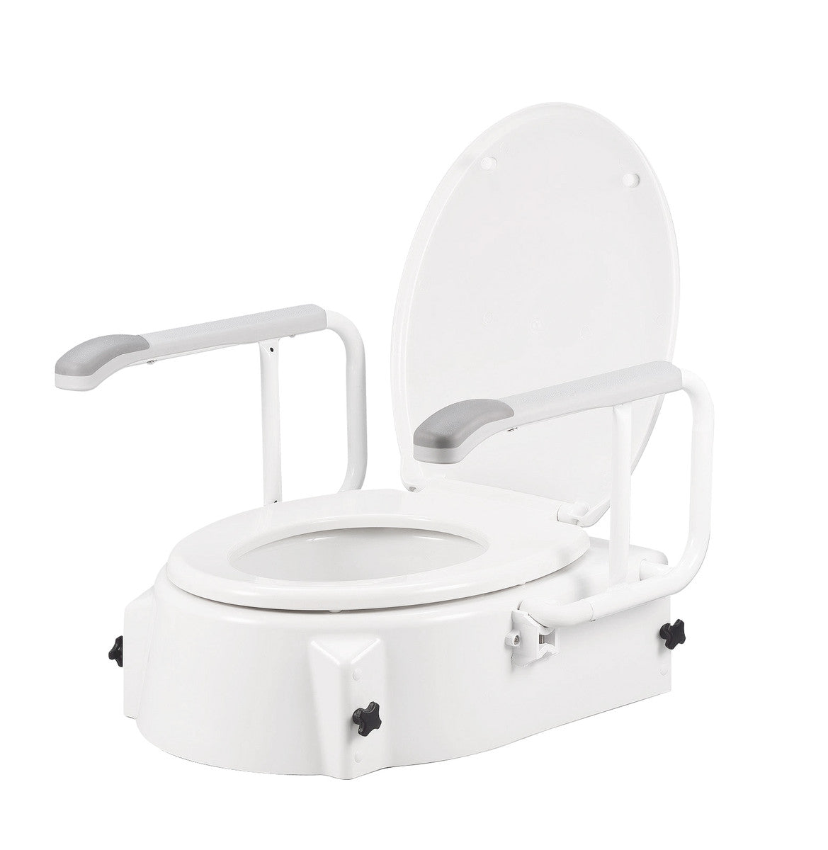 Care Quip Raised Toilet Seat with Swing-Back Arms