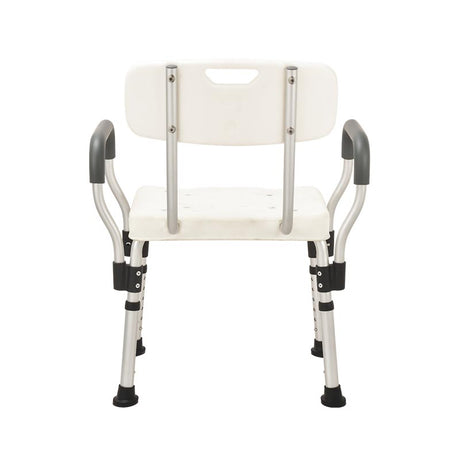 White Aluminium Bath Chair Antirust and Fast Assemble Arm Rest - Australian Assistive Technology Centre