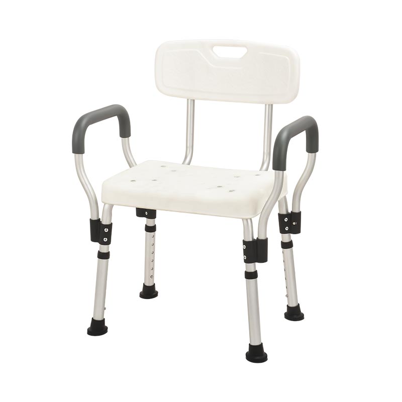 White Aluminium Bath Chair Antirust and Fast Assemble Arm Rest - Australian Assistive Technology Centre