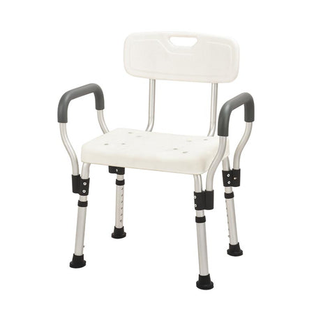 White Aluminium Bath Chair Antirust and Fast Assemble Arm Rest - Australian Assistive Technology Centre