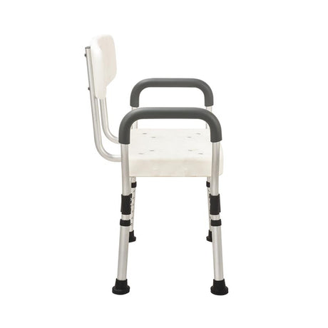 White Aluminium Bath Chair Antirust and Fast Assemble Arm Rest - Australian Assistive Technology Centre