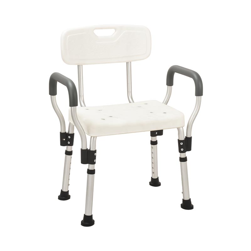 White Aluminium Bath Chair Antirust and Fast Assemble Arm Rest - Australian Assistive Technology Centre
