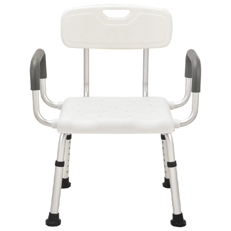 White Aluminium Bath Chair with Fast Assemble Armrest - Australian Assistive Technology Centre