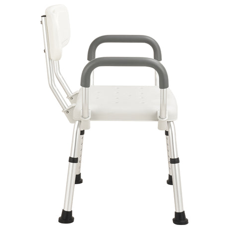 White Aluminium Bath Chair with Fast Assemble Armrest - Australian Assistive Technology Centre