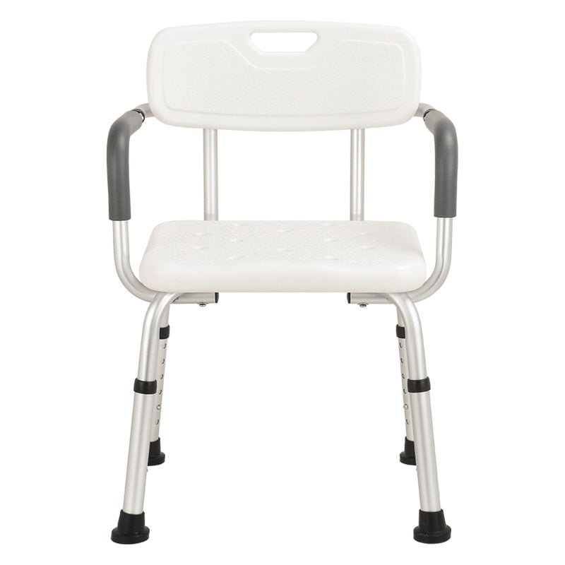 White Aluminium Bath Chair with Fast Assemble Armrest - Australian Assistive Technology Centre