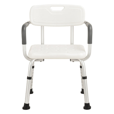White Aluminium Bath Chair with Fast Assemble Armrest - Australian Assistive Technology Centre