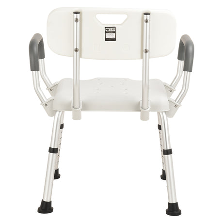 White Aluminium Bath Chair with Fast Assemble Armrest - Australian Assistive Technology Centre