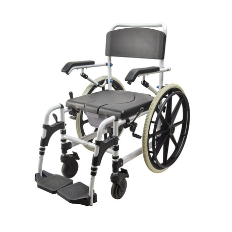 22 inch Black Wheelchair Commode Chair Made from Aluminium - Australian Assistive Technology Centre