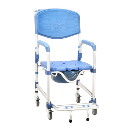 3" wheel Commode Chair with Open Front Waterproof Seat - Australian Assistive Technology Centre