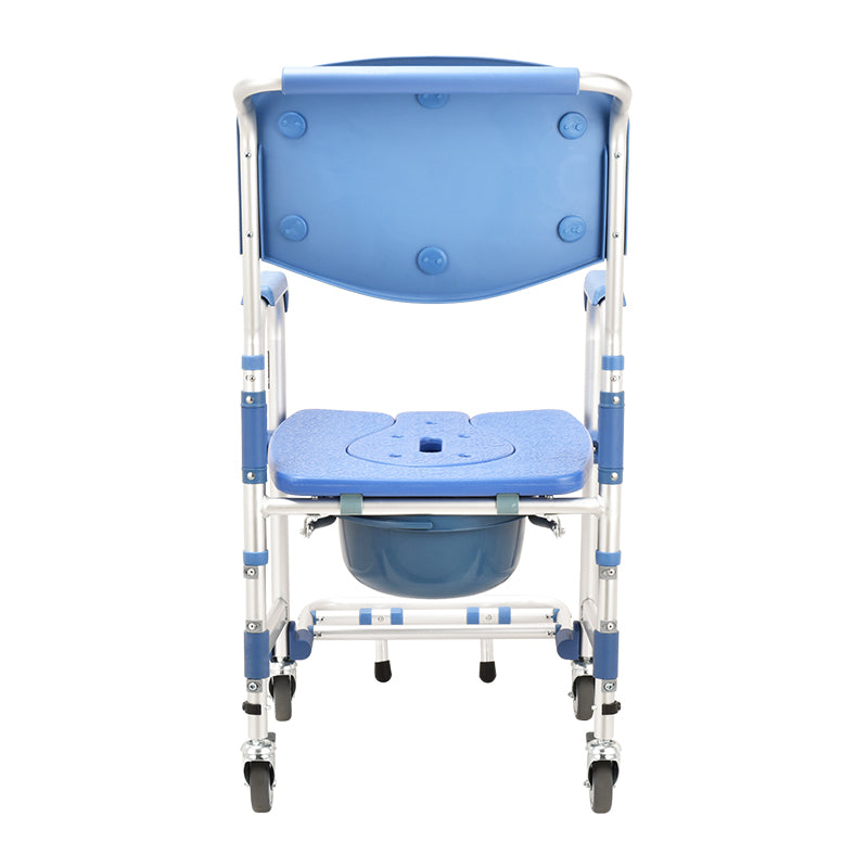 3" wheel Commode Chair with Open Front Waterproof Seat - Australian Assistive Technology Centre