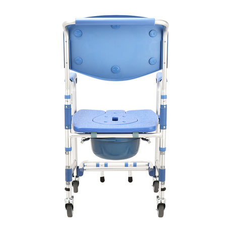 3" wheel Commode Chair with Open Front Waterproof Seat - Australian Assistive Technology Centre