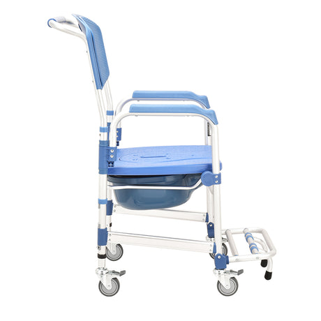 3" wheel Commode Chair with Open Front Waterproof Seat - Australian Assistive Technology Centre