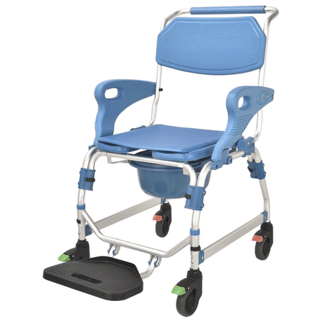 4 inch wheel Commode Chair  with Flip Armrest - Australian Assistive Technology Centre