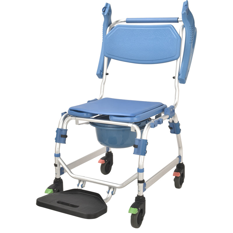 4 inch wheel Commode Chair with Flip Armrest - Australian Assistive Technology Centre