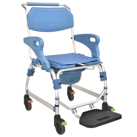 4 inch wheel Commode Chair  with Flip Armrest - Australian Assistive Technology Centre