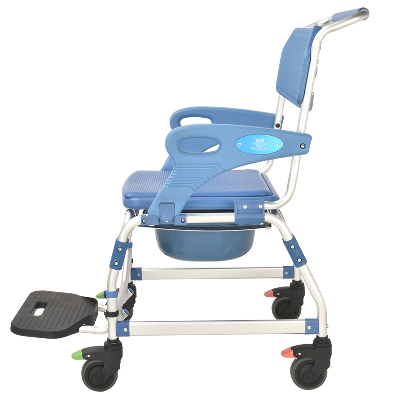 4 inch wheel Commode Chair with Flip Armrest - Australian Assistive Technology Centre