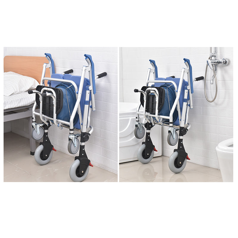 Aluminium Glossy Commode Chair with 8 inch and 5 inch - Australian Assistive Technology Centre