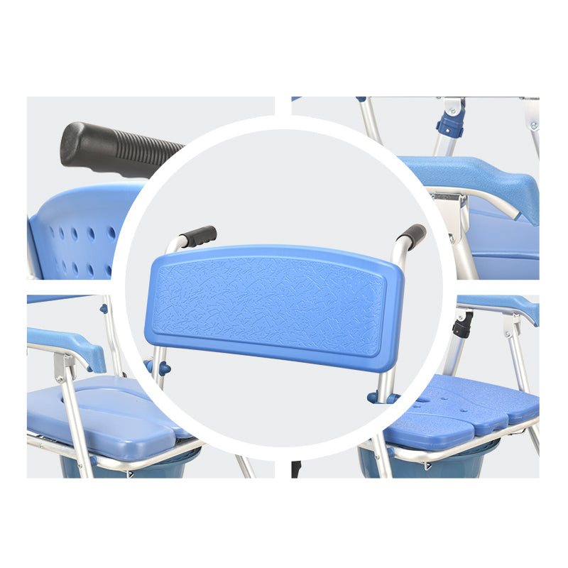 Aluminium Glossy Commode Chair with 8 inch and 5 inch - Australian Assistive Technology Centre
