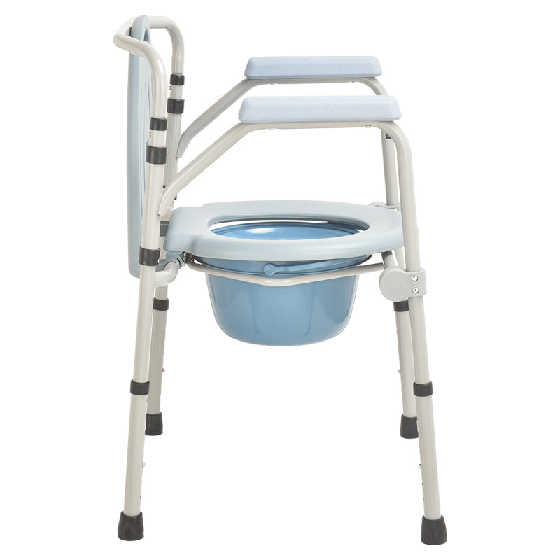 Chrome Aluminium Commode Chair Without Wheel - Australian Assistive Technology Centre