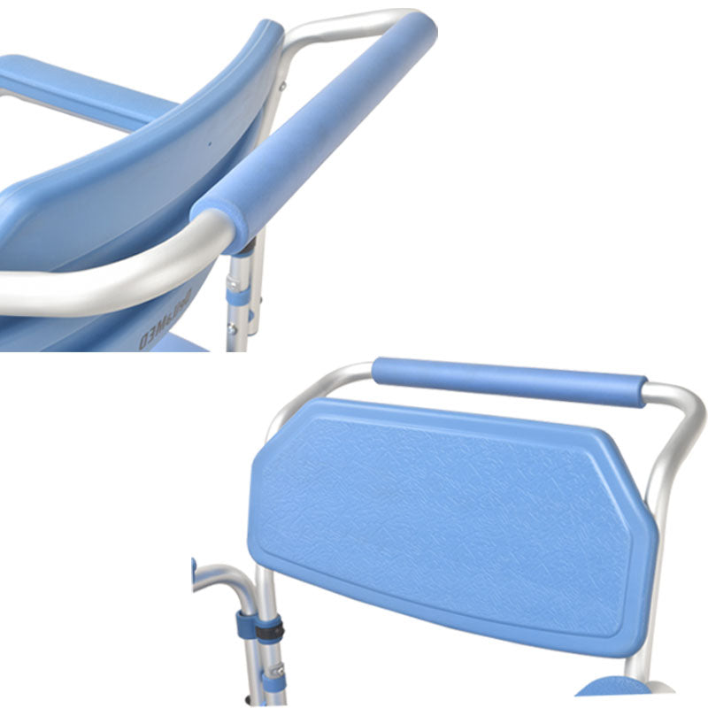 Commode Chair with 4" wheel and Free Backrest Structure - Australian Assistive Technology Centre