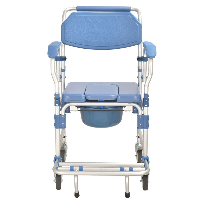 Commode Chair with 4" wheel and Free Backrest Structure - Australian Assistive Technology Centre