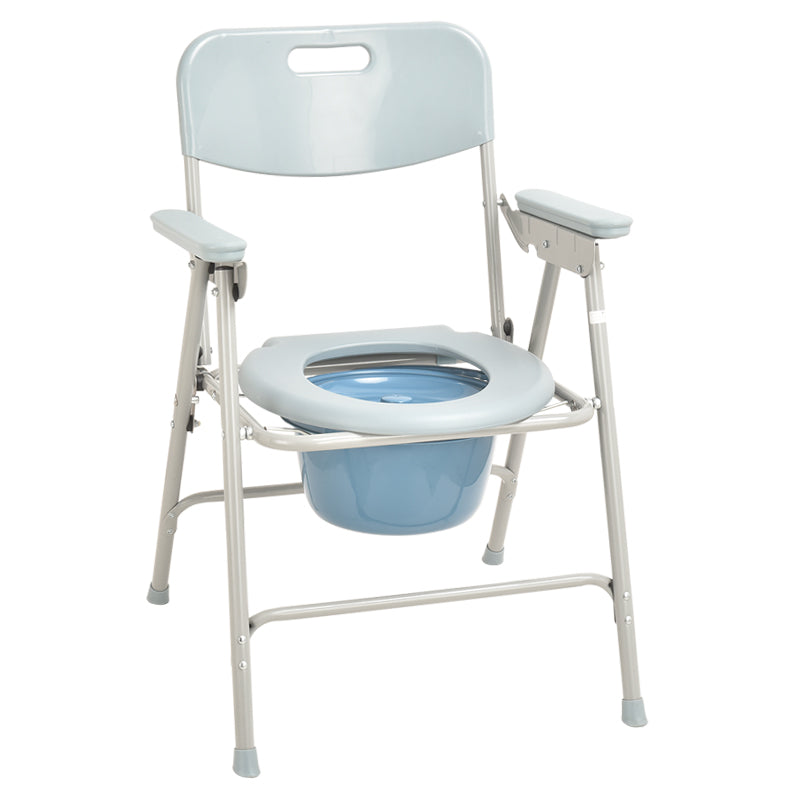 Light Gray Commode Chair with Iron Frame - Australian Assistive Technology Centre