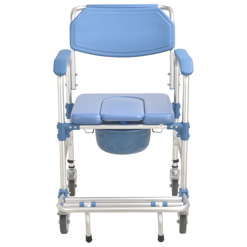 Special 4" wheel Commode Chair with Firm Feet Platform - Australian Assistive Technology Centre