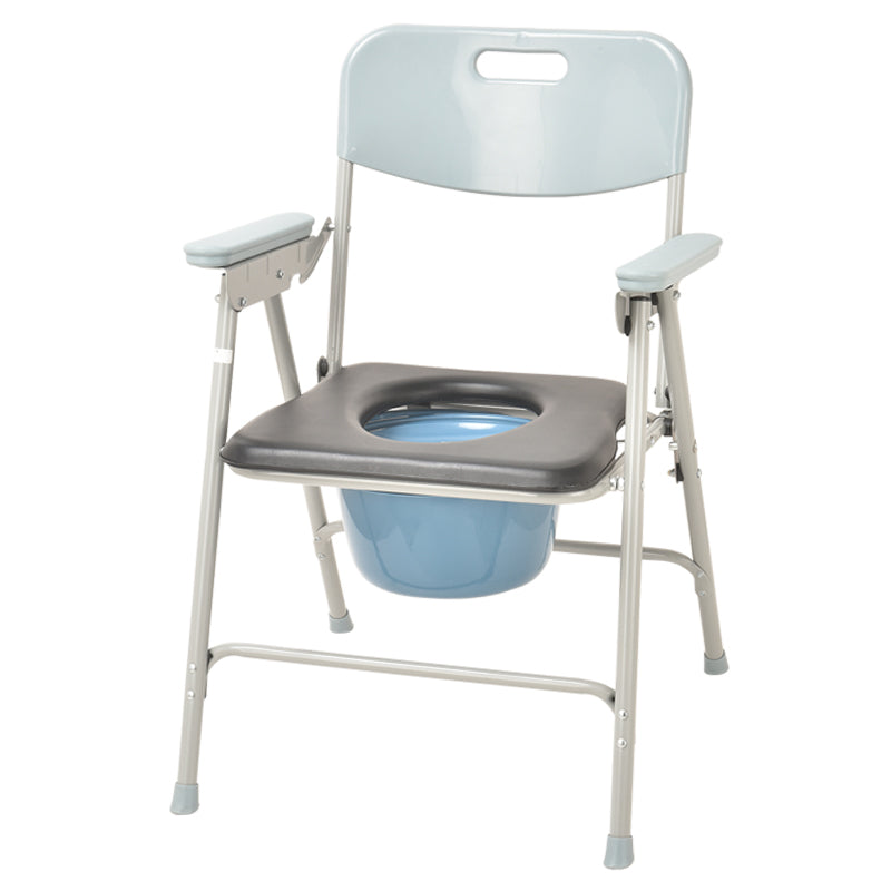 Steel Frame Gray Commode Chair - Australian Assistive Technology Centre
