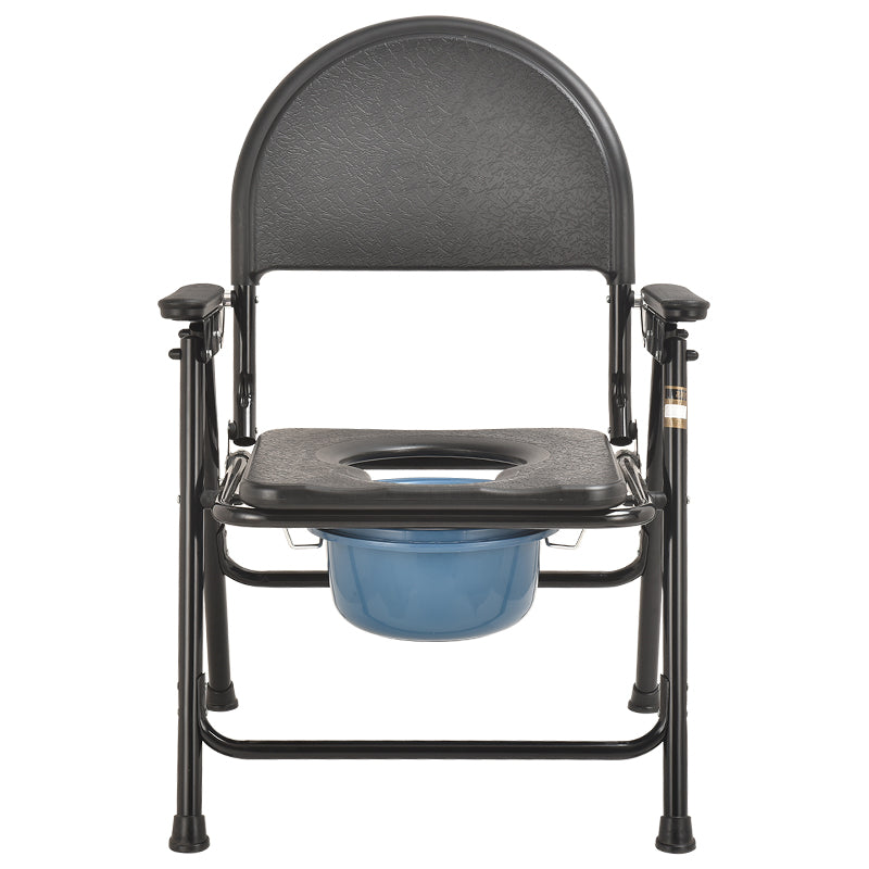 Thick Frame Black Commode Chair with Soft Cover - Australian Assistive Technology Centre