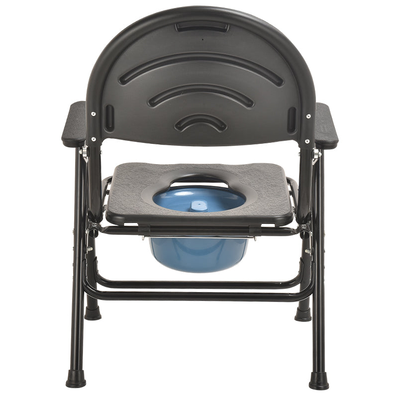 Thick Frame Black Commode Chair with Soft Cover - Australian Assistive Technology Centre
