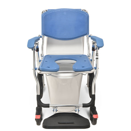 Wheeled Commode Aluminium Chair with 12 inch and 4 inch Wheel - Australian Assistive Technology Centre