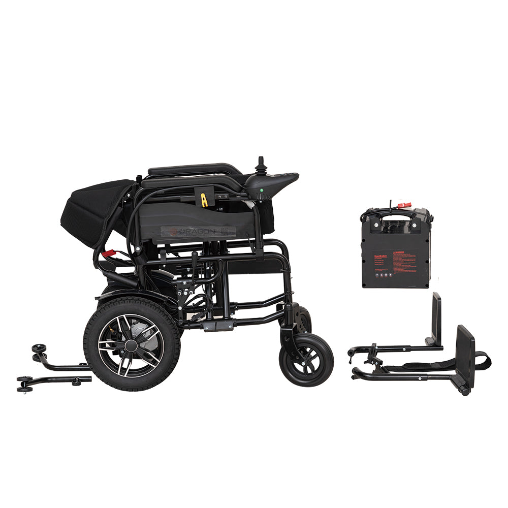 Foldable Black Electric 20 km range Wheelchair with Handy Bag - Australian Assistive Technology Centre