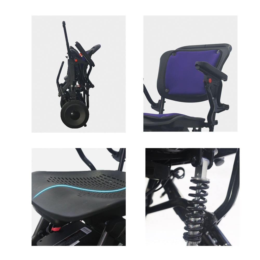 Foldable Easy to Carry Electric Wheelchair with 12" Rear Wheel - Australian Assistive Technology Centre