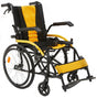 Yellow Manual Wheelchair with Brakes and Power Suspension - Australian Assistive Technology Centre