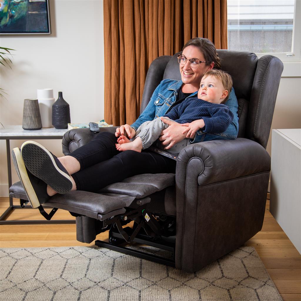 DONATELLO LIFT RECLINER - LATERAL BACKREST CANYON STEEL - Australian Assistive Technology Centre