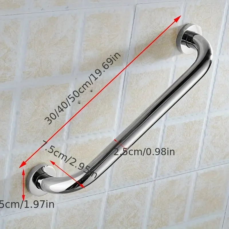 Stainless Steel Grab Bar - Safety Handrail for Bathroom, Shower, and Hallway Support - Available in 30cm, 40cm, 50cm - Australian Assistive Technology Centre