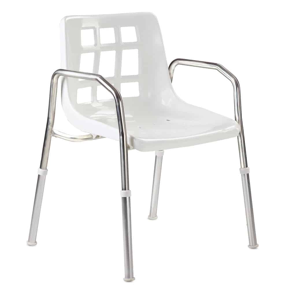 Care Quip Shower Chair – Stainless Steel with arms - Australian Assistive Technology Centre