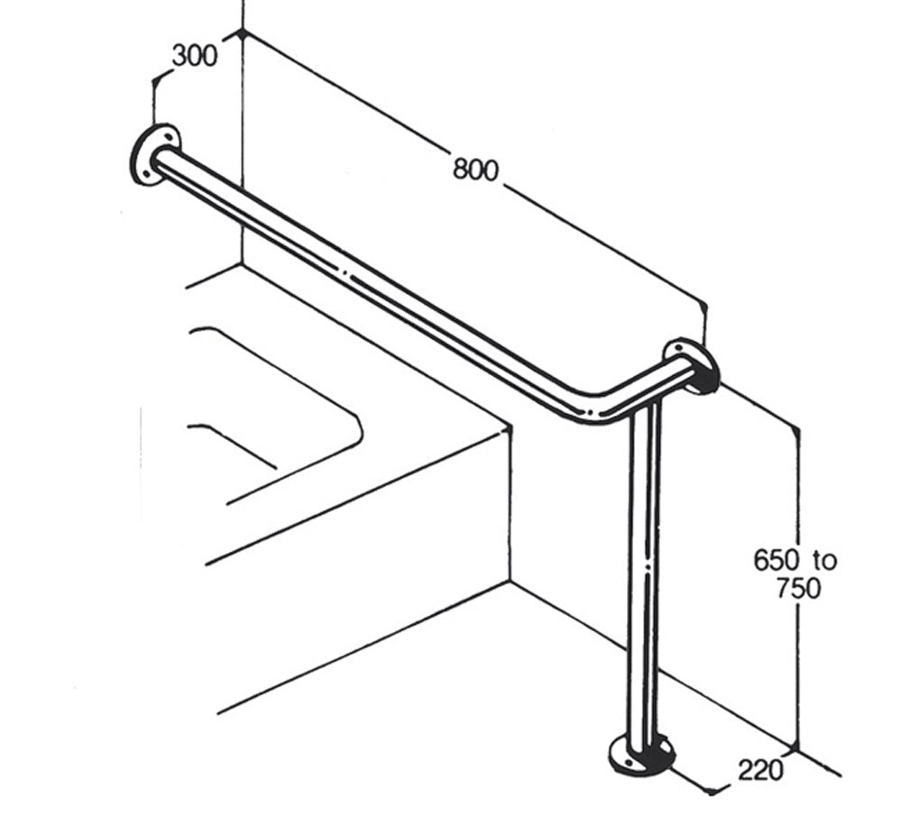Bath Rail: Type 021: Concealed Flanges - Australian Assistive Technology Centre